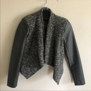 Faux leather sleeved jacket